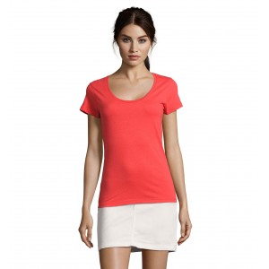 Camiseta Sols Mujer Algodón 150 Cuello Redondo Escotado